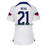 Maillot de Supporter Etats-Unis Timothy Weah 21 Domicile Coupe du Monde 2022 Pour Femme